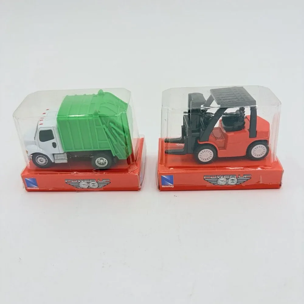 NEWRAY POWER UP Garbage Truck & Forklift Pull Back Toy